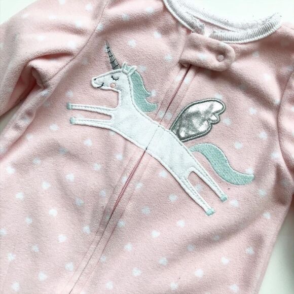 Carters unicorn fleece footed pajama GUC 6 months - Picture 2 of 4